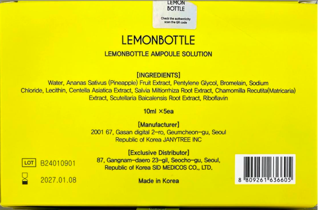 Genuine Lemon Bottle Box